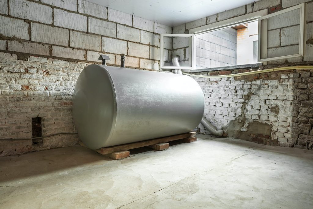underground oil tank in basement of home