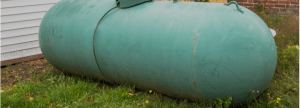 oil tank in garden of residential property
